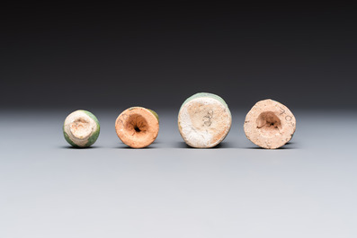 A group of ten Chinese glazed pottery mingqi, Ming