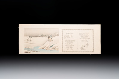 Sheets from Fables Choisies by Jean-Pierre Claris de Florian, illustrated woodblock prints by Japanese artists under Pierre Barboutau, 1895