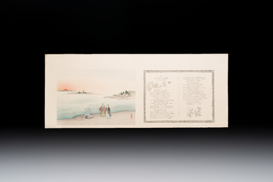 Sheets from Fables Choisies by Jean-Pierre Claris de Florian, illustrated woodblock prints by Japanese artists under Pierre Barboutau, 1895