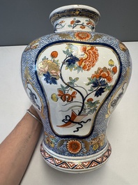 An exceptional polychrome Dutch Delft five-piece garniture in Chinese Kangxi style, first quarter 18th C.