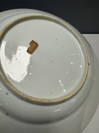 A rare Chinese doucai 'Commedia dell&rsquo;arte' 'South Sea Bubble' plate, Kangxi, ca. 1720