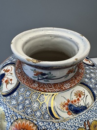 An exceptional polychrome Dutch Delft five-piece garniture in Chinese Kangxi style, first quarter 18th C.