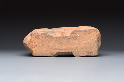 A Chinese grey pottery goat-shaped vessel, probably Han