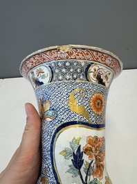 An exceptional polychrome Dutch Delft five-piece garniture in Chinese Kangxi style, first quarter 18th C.