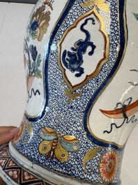 An exceptional polychrome Dutch Delft five-piece garniture in Chinese Kangxi style, first quarter 18th C.