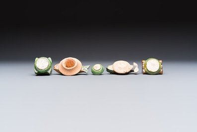 A group of ten Chinese glazed pottery mingqi, Ming