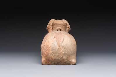 A Chinese grey pottery goat-shaped vessel, probably Han