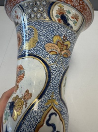 An exceptional polychrome Dutch Delft five-piece garniture in Chinese Kangxi style, first quarter 18th C.