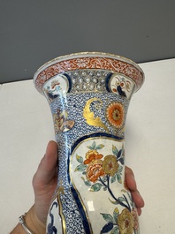 An exceptional polychrome Dutch Delft five-piece garniture in Chinese Kangxi style, first quarter 18th C.