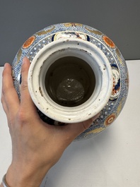An exceptional polychrome Dutch Delft five-piece garniture in Chinese Kangxi style, first quarter 18th C.