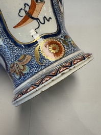 An exceptional polychrome Dutch Delft five-piece garniture in Chinese Kangxi style, first quarter 18th C.