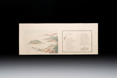 Sheets from Fables Choisies by Jean-Pierre Claris de Florian, illustrated woodblock prints by Japanese artists under Pierre Barboutau, 1895