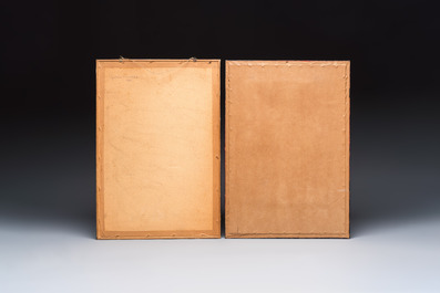 Toyohara Kunichika (1835-1900): two woodblock prints, Japan, Meiji, 19th C.