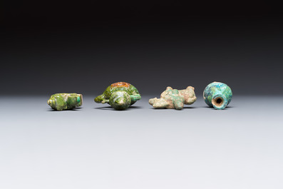 A group of ten Chinese glazed pottery mingqi, Ming