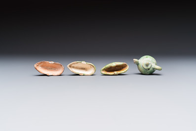 A group of ten Chinese glazed pottery mingqi, Ming
