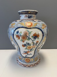 An exceptional polychrome Dutch Delft five-piece garniture in Chinese Kangxi style, first quarter 18th C.