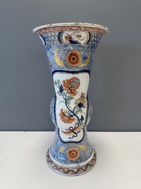 An exceptional polychrome Dutch Delft five-piece garniture in Chinese Kangxi style, first quarter 18th C.