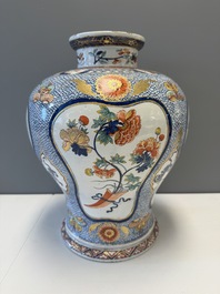An exceptional polychrome Dutch Delft five-piece garniture in Chinese Kangxi style, first quarter 18th C.