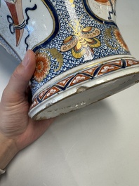 An exceptional polychrome Dutch Delft five-piece garniture in Chinese Kangxi style, first quarter 18th C.