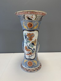 An exceptional polychrome Dutch Delft five-piece garniture in Chinese Kangxi style, first quarter 18th C.