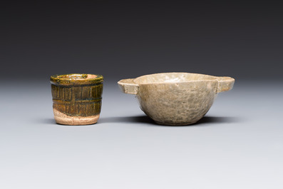 A group of ten Chinese glazed pottery mingqi, Ming