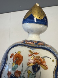 An exceptional polychrome Dutch Delft five-piece garniture in Chinese Kangxi style, first quarter 18th C.