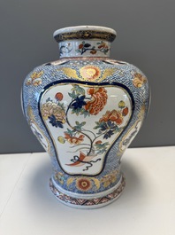 An exceptional polychrome Dutch Delft five-piece garniture in Chinese Kangxi style, first quarter 18th C.