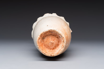 A Chinese qingbai urn applied with immortals and a dragon, Northern Song