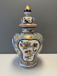 An exceptional polychrome Dutch Delft five-piece garniture in Chinese Kangxi style, first quarter 18th C.