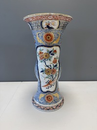 An exceptional polychrome Dutch Delft five-piece garniture in Chinese Kangxi style, first quarter 18th C.