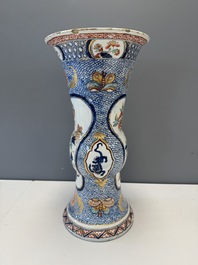 An exceptional polychrome Dutch Delft five-piece garniture in Chinese Kangxi style, first quarter 18th C.