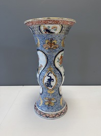 An exceptional polychrome Dutch Delft five-piece garniture in Chinese Kangxi style, first quarter 18th C.