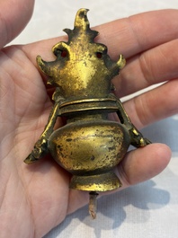 A Chinese gilt-copper stupa, Qing