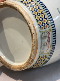 A Chinese famille rose vase with narrative design, 19th C.