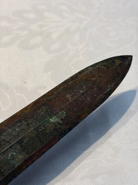 A Chinese bronze sword, Warring States period