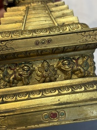 A Chinese gilt-copper stupa, Qing