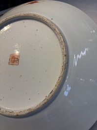 Two Chinese famille rose 'Antiquities' dishes, Guangxu marks, 19/20th C.