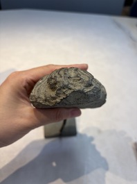 A Gandhara grey schist relief fragment of a Bodhisattva head, 3rd/4th C.