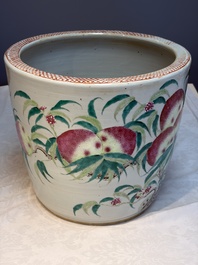 A Chinese famille rose 'Nine Peaches' jardini&egrave;re, 19th C.