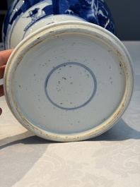 A Chinese blue and white 'Mountainous Riverscape' baluster vase, Kangxi