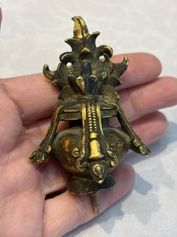 A Chinese gilt-copper stupa, Qing
