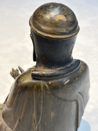 A Chinese gilt-lacquered wooden seated Bodhisattva, Ming