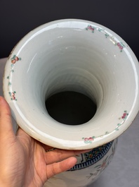 A Chinese famille rose vase with narrative design, 19th C.