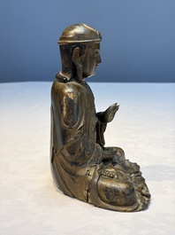 A Chinese gilt-lacquered wooden seated Bodhisattva, Ming