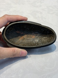 A Chinese silver-inlaid bronze 'Mandarin Duck' censer and cover, Ming