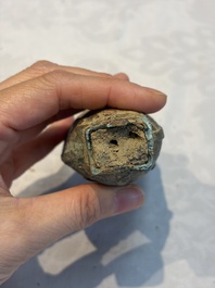 Seven various Chinese bronze and cast-iron bells, Han and later