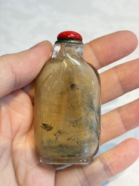 A Chinese inside-painted glass snuff bottle with insects, signed Bi Rongjiu 畢榮九, dated 1899