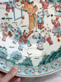 A large Chinese famille rose '100 boys' dish, 19th C.