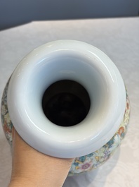 A fine Chinese famille rose 'Millefleurs' vase, Qianlong mark, Republic