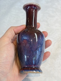 Three Chinese flamb&eacute;-glazed vases, 20th C.